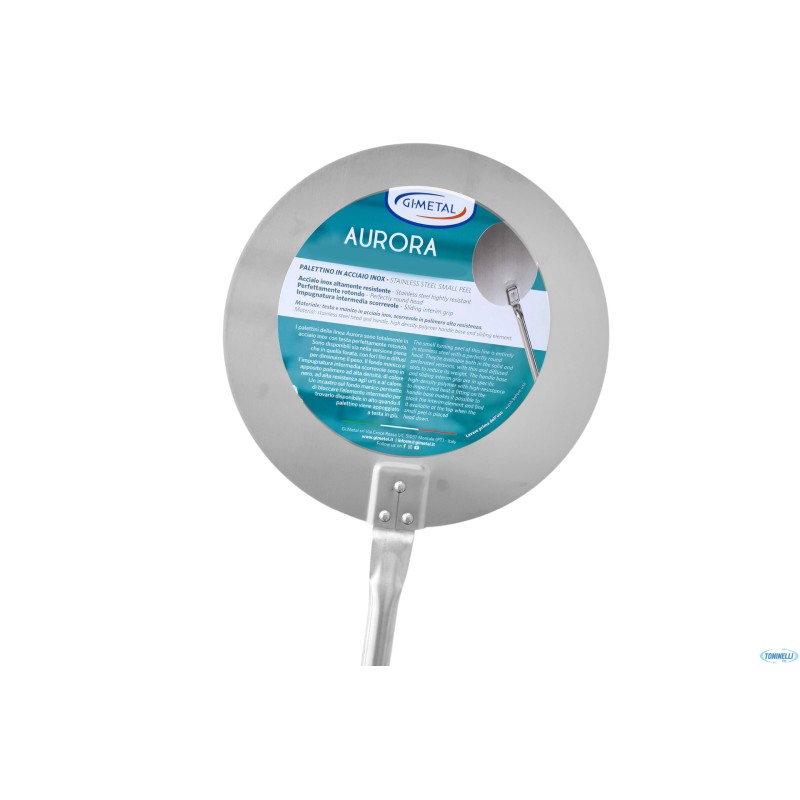 AMICA-PALETTINO PIZZA INOX TONDO CM 26 MANICO CM 150    R26