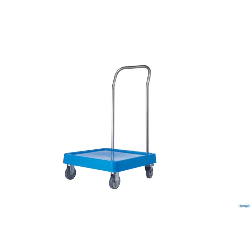CARRELLINO X CESTE 4 RUOTE CON MANICO INOX CM.57,5X54,5XH.92 RCARRM