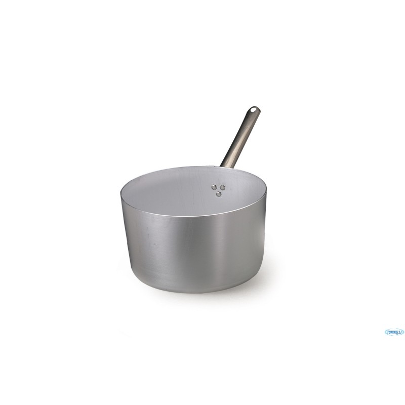 CASSERUOLA ALTA 3 MM ALLUMINIO 1 MANICO TUBOLARE INOX  CM.22 H 15 LT 4,5 SENZA COPERCHIO
