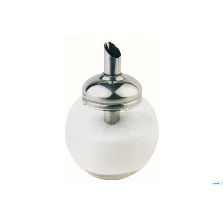 DOSAZUCCHERO VETRO-INOX 150 ML ROTONDO CM 8,4H12