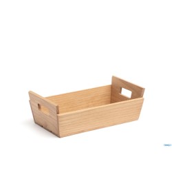 HOGAZA-MINI CESTA RETTANGOLARE IN LEGNO CON MANICI CM23X13 H7 7543