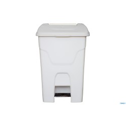 PATTUMIERA PLASTICA CON PEDALE LT 80 BIANCO CM 50,5X40 H 73  BO80-BI