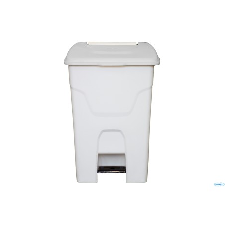 PATTUMIERA PLASTICA CON PEDALE LT 80 BIANCO CM 50,5X40 H 73  BO80-BI