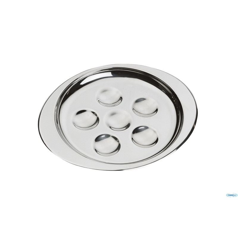PIATTO LUMACHE INOX 6 POSTI CM 20X17