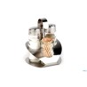 PRO-MENAGE SALE-PEPE-STUZZICADENTI INOX-VETRO CM 9,2X8,5H11,5