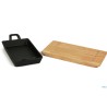 PROFESSIONAL THINK-CASSERUOLA GHISA RETTANGOLARE CM.12X20 CON BASE LEGNO YY087-1