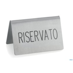 SEGNAPOSTO ACCIAIO INOX RISERVATO INCISO A LASER CM 6,5X3,5 H4    31AN
