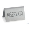 SEGNAPOSTO ACCIAIO INOX RISERVATO INCISO A LASER CM 6,5X3,5 H4    31AN
