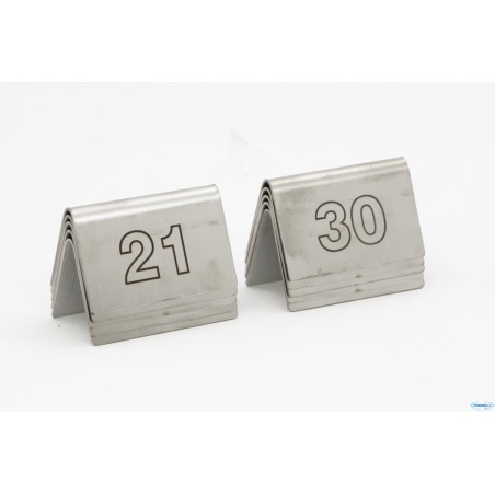 SEGNAPOSTO ACCIAIO INOX-CONFEZIONE NUMERI INCISO A LASER DA 21 A 30 CM 6,5X3,5 H4    31N21-30