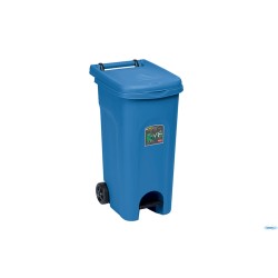 URBAN ECO SYSTEM-BIDONE LT.80 BLU CAPRI CON RUOTE E PEDALE 25602