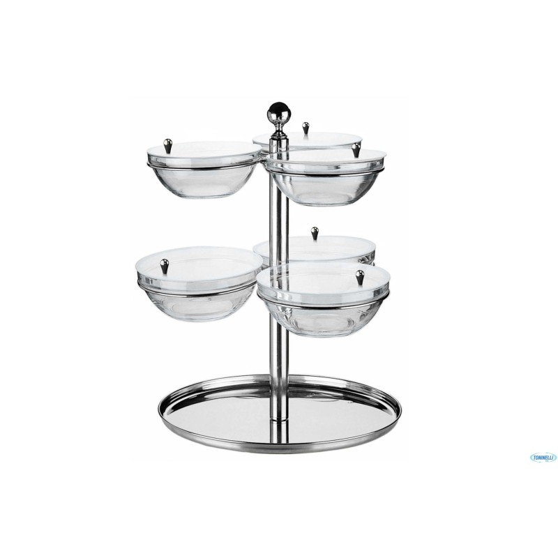BUFFET-CAROSELLO GIREVOLE INOX CON 6 CIOTOLE CM.56XH.70 50951554