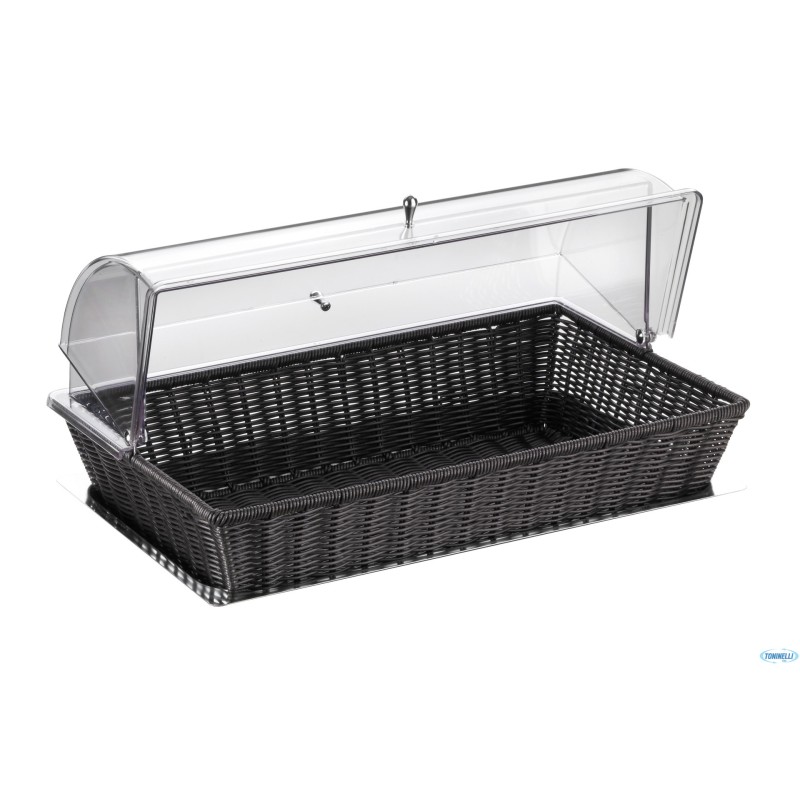 BUFFET-CESTA PANE RETTANGOLARE CON CUPOLA TINTA WENGE CM.52,5X32XH.29,5  F1806900