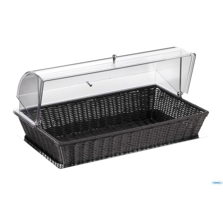 BUFFET-CESTA PANE RETTANGOLARE CON CUPOLA TINTA WENGE CM.52,5X32XH.29,5  F1806900