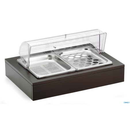 BUFFET-DOPPIO VASSOIO PORTA UOVO-VERDURA CON CUPOLA CM.64X46XH.30  51132830