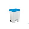 CONTITOP MOBILE-CONTENITORE RIFIUTI MOBILE A PEDALE BIANCO COPERCHIO BLU 70L CM 50X40 H 66   115575