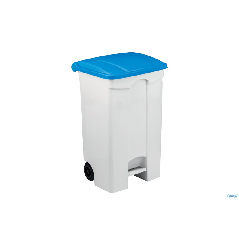 CONTITOP MOBILE-CONTENITORE RIFIUTI MOBILE A PEDALE BIANCO COPERCHIO BLU 90L CM 50X40 H 82 115595 CONTITOP MOBILE-CONTENITORE RIFIUTI MOBILE A PEDALE BIANCO COPERCHIO BLU 90L CM 50X40 H 82 115595