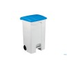 CONTITOP MOBILE-CONTENITORE RIFIUTI MOBILE A PEDALE BIANCO COPERCHIO BLU 90L CM 50X40 H 82   115595