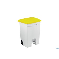 CONTITOP MOBILE-CONTENITORE RIFIUTI MOBILE A PEDALE BIANCO COPERCHIO GIALLO 70L CM 50X40 H 66   115576