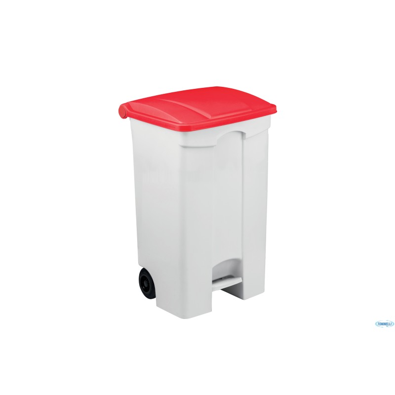 CONTITOP MOBILE-CONTENITORE RIFIUTI MOBILE A PEDALE BIANCO COPERCHIO ROSSO 90L CM 50X40 H 82 115597 CONTITOP MOBILE-CONTENITORE RIFIUTI MOBILE A PEDALE BIANCO COPERCHIO ROSSO 90L CM 50X40 H 82 115597
