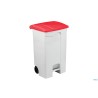 CONTITOP MOBILE-CONTENITORE RIFIUTI MOBILE A PEDALE BIANCO COPERCHIO ROSSO 90L CM 50X40 H 82 115597