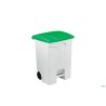 CONTITOP MOBILE-CONTENITORE RIFIUTI MOBILE A PEDALE BIANCO COPERCHIO VERDE 70L CM 50X40 H 66   115578