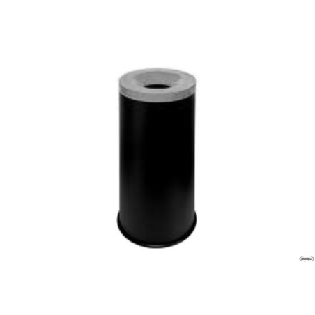 GRISU-GETTACARTE METALLO VERNICIATO CON COPERCHIO LT.90 BUSTO NERO, COPERCHIO GRIGIO CM.40X40XH.75