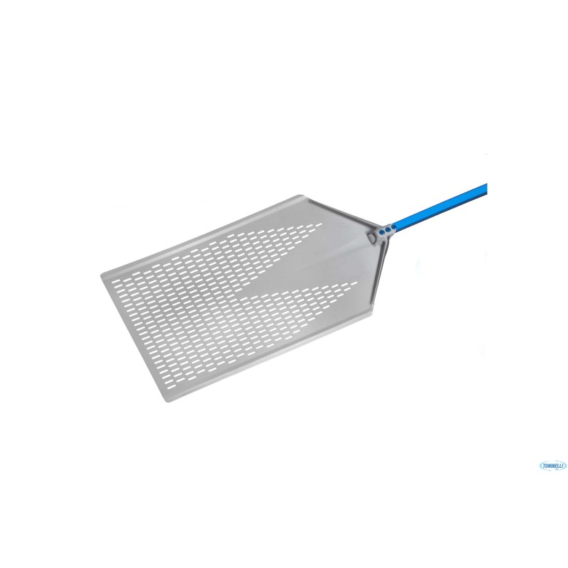 PALA PIZZA A METRO IN ALLUMINIO ANODIZZATO PERFORATA CM 30X80 MANICO 60 CM