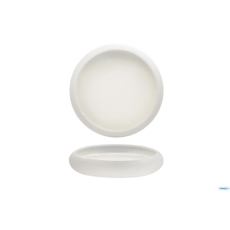 GENESYS EVO BIANCO-PIATTO ALTO NIDO CM.27 IN PORCELLANA CON FINITURA ESTERNA A BUCCIA D'ARANCIA