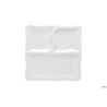 GOURMET-PIATTO PORCELLANA BIANCO QUADRO 3 SCOMPARTI CM.28   3638