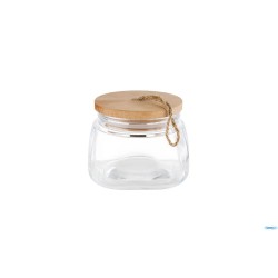 WOODY-VASO IN VETRO LT.1 CON TAPPO A VITE IN LEGNO CON GUARNIZIONE IN SILICONE SALVA AROMA CM.14X14 H.11