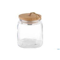 WOODY-VASO IN VETRO LT.2,5 CON TAPPO A VITE IN LEGNO CON GUARNIZIONE IN SILICONE SALVA AROMA CM.14X14 H.21,5