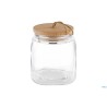 WOODY-VASO IN VETRO LT.2,5 CON TAPPO A VITE IN LEGNO CON GUARNIZIONE IN SILICONE SALVA AROMA CM.14X14 H.21,5