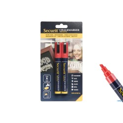 SET 2 PENNARELLI A GESSO LIQUIDO SINGOLO, PUNTA MEDIA 2-6 MM, COLORE ROSSO IN BLISTER     BL-SMA510-RD