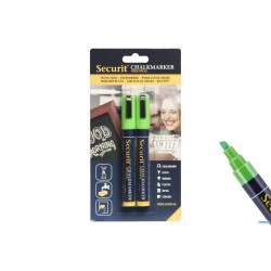 SET 2 PENNARELLI A GESSO LIQUIDO SINGOLO, PUNTA MEDIA 2-6 MM, COLORE VERDE IN BLISTER     BL-SMA510-GR