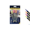 SET 4 PENNARELLI A GESSO LIQUIDO, PUNTA FINE 1-2 MM, COLORI TROPICALI (ARANCIONE, ROSA, VIOLA, GIALLO) BL-SMA100-V4-TRO