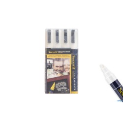 SET 4 PENNARELLI A GESSO LIQUIDO, PUNTA MEDIA 2-6 MM, COLORE BIANCO   SMA510-V4-WT