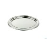 CLASSIC-VASSOIO OVALE CM 46X34  METALLO CROMATO CON DECORAZIONE LINEA, BORDO ARROTONDATO  00398