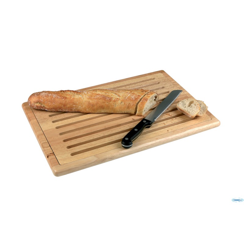 TAGLIERE CM 60 X 40 ALTEZZA CM 2 TAGLIERE IN LEGNO CON RIPIANO GRIGLIA DI PANE, CON PIEDINI ANTISCIVOLO