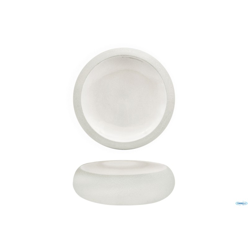GENESYS EVO BIANCO-PIATTO ALTO CM.23,3 IN PORCELLANA CON FINITURA ESTERNA A BUCCIA D'ARANCIA