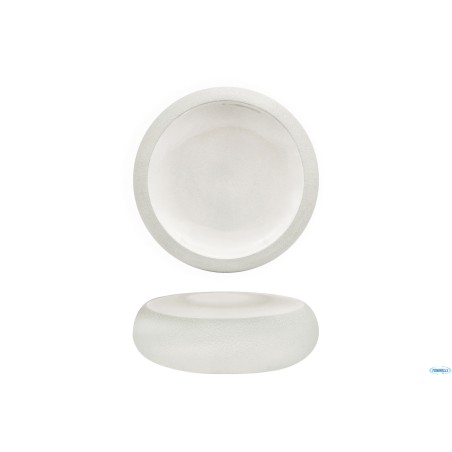 GENESYS EVO BIANCO-PIATTO ALTO CM.23,3 IN PORCELLANA CON FINITURA ESTERNA A BUCCIA D'ARANCIA