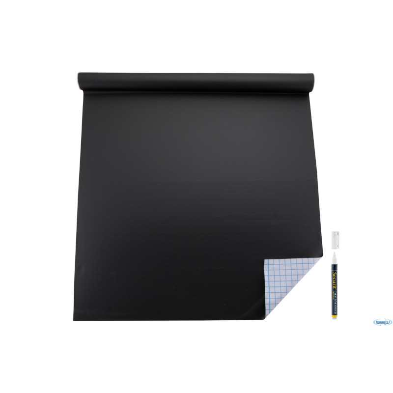 LAVAGNA AUTOADESIVA NERA IN ROTOLO CM 100X45 1 PENNARELLO A GESSO LIQUIDO BIANCO CS-WALL-100 LAVAGNA AUTOADESIVA NERA IN ROTOLO CM 100X45 1 PENNARELLO A GESSO LIQUIDO BIANCO CS-WALL-100
