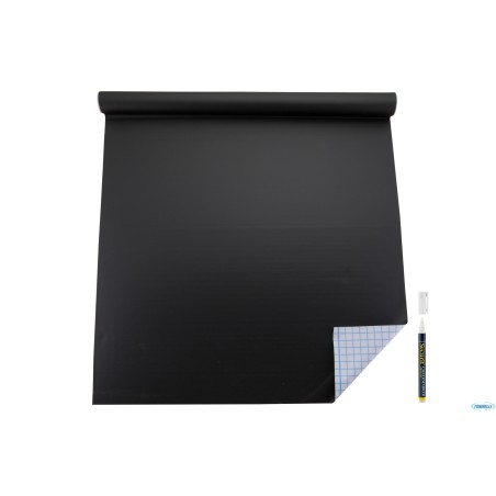 LAVAGNA AUTOADESIVA NERA IN ROTOLO CM 100X45   1 PENNARELLO A GESSO LIQUIDO BIANCO CS-WALL-100