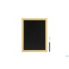 WOODY - LAVAGNA DA PARETE NERA CON CORNICE TEAK CM 30X40 CON 1 PENNARELLO BIANCO A GESSO LIQUIDO INCLUSO     WBW-TE-30-40