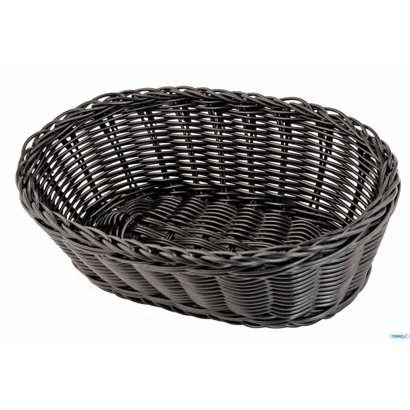 HORECAPROFESSIONAL - CESTINO PANE PESANTE OVALE CM.25X18 H 8 NERO  SPB-8CB