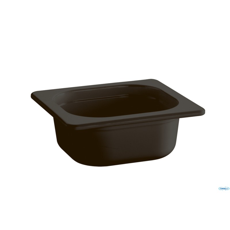 ECOLINE CONTENITORE GN 1/6 CM 17,6 X 16,2XH.6,5  0,8 LITRI IN MELAMINA, NERO