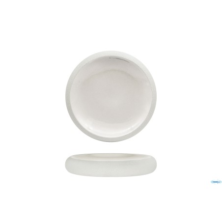 GENESYS EVO BIANCO-PIATTO ALTO CM.27 IN PORCELLANA CON FINITURA ESTERNA A BUCCIA D'ARANCIA