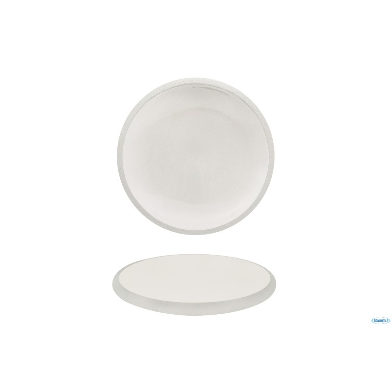 GENESYS EVO BIANCO-PIATTO BASSO CM.30 IN PORCELLANA CON FINITURA ESTERNA A BUCCIA D'ARANCIA