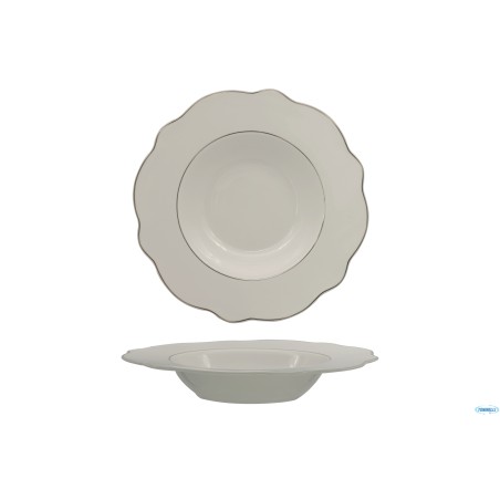 GRACE FILO ORO-PASTA BOWL IN PORCELLANA ALLUMINICA CM 27 INTERNO CM 16,5