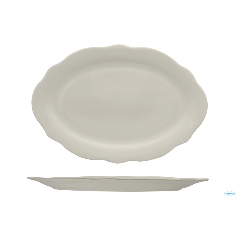 GRACE-PIATTO OVALE IN PORCELLANA ALLUMINICA CM 36x24,5