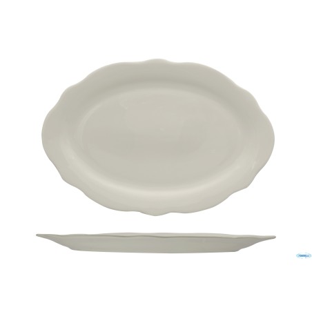 GRACE-PIATTO OVALE IN PORCELLANA ALLUMINICA CM 36x24,5
